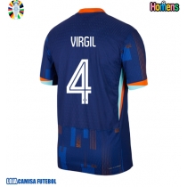 Camisa de Futebol Holanda Virgil van Dijk #4 Equipamento Secundário Europeu 2024 Manga Curta